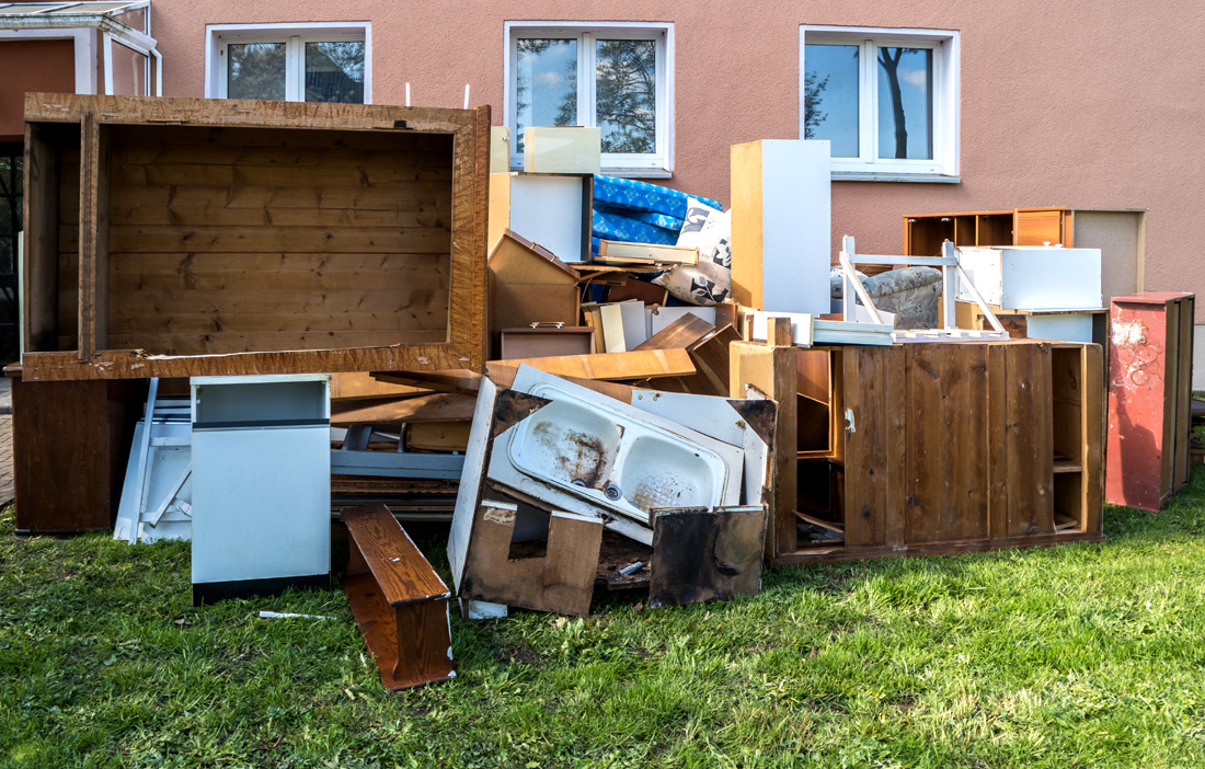 Dismantled wardrobes and kitchen units cleared from a restaurant unit in Heston — Rubbish-Collection.com